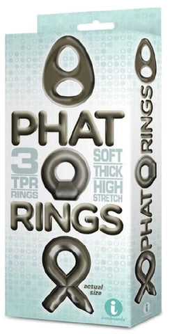 Icon Brands The 9s Phat Rings Set Three Textured Cock Rings - Cock Ring Sets