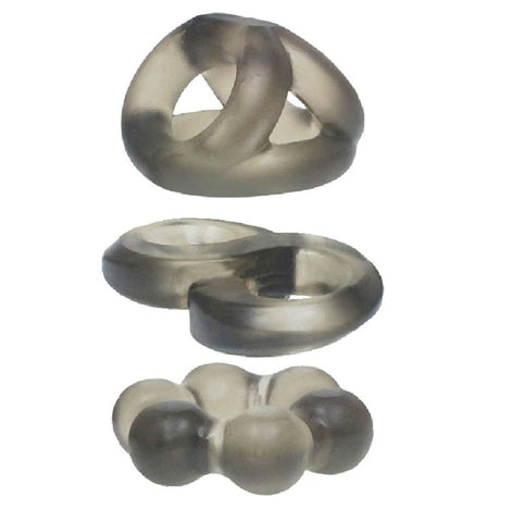 Icon Brands The 9s Phat Rings Set Three Textured Cock Rings - Cock Ring Sets