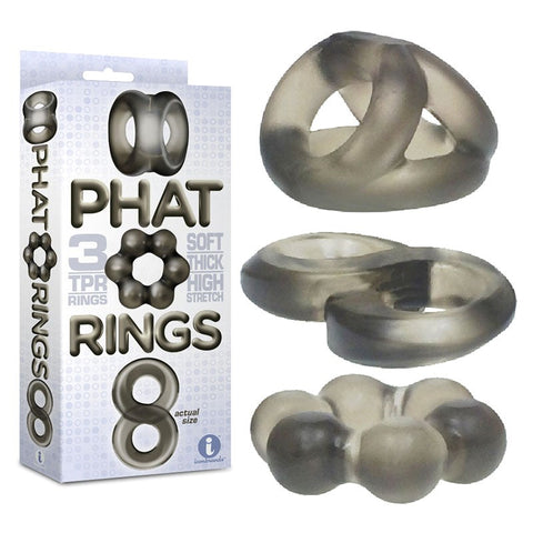 Elevate Your Intimate Symphony with The 9's Phat Rings Smoke 2 - Cock Ring Sets