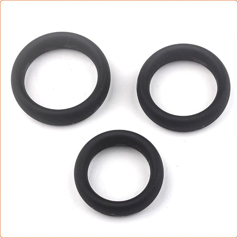 BDStyle Thick 3 C Ring Set Stretchy Silicone Cock Rings for Enhanced Erection - Ball and Cock Toys