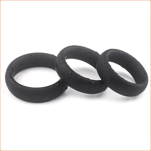 BDStyle Thick 3 C Ring Set Stretchy Silicone Cock Rings for Enhanced Erection - Ball and Cock Toys
