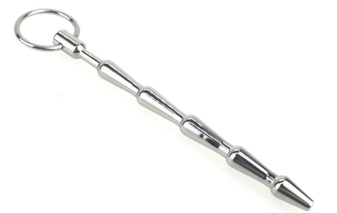 BDStyle Tiered Metal Plug with Pull Ring 5 Tier Urethral Sound - Penis Plugs