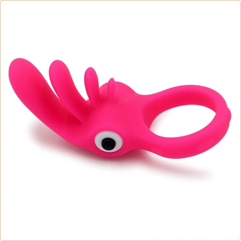 BDStyle Tongue Vibration Cock Ring with Tongue Stimulator - Ball and Cock Toys