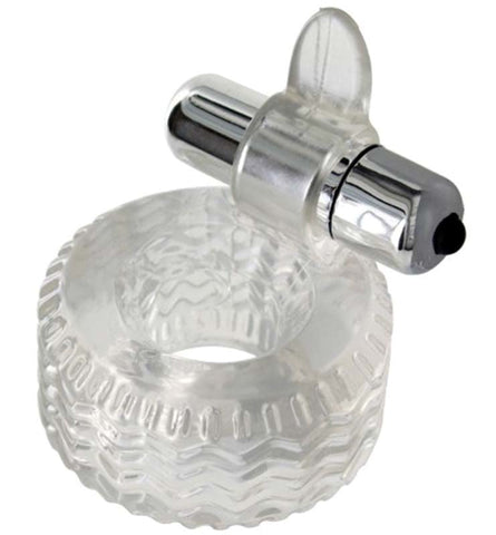 Toy Joy Power Hardware C Ring Vibrating Cock Ring with Clitoral Stimulator - Cock Rings