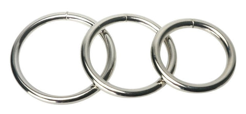 Trine Steel C Ring Unlock Refined Pleasure Experiences Premium Metal Set - Cock Ring Sets