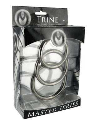 Trine Steel C Ring Unlock Refined Pleasure Experiences Premium Metal Set - Cock Ring Sets