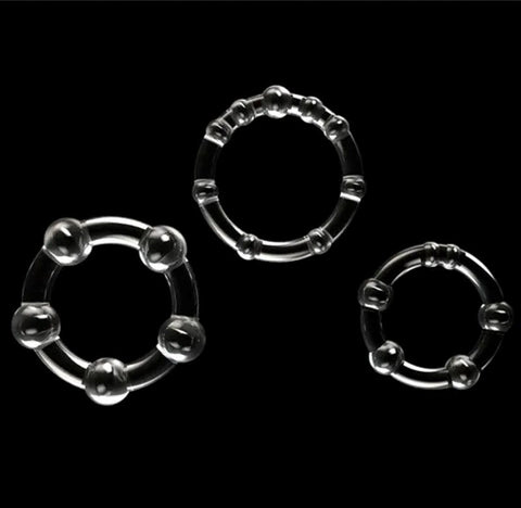 Lovetoy Triple Beaded Ring Set Three Sizes for Enhanced Performance - Ball and Cock Toys