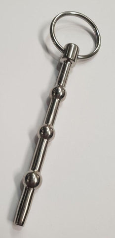 Hells Couture Triple Orb Cum Thru Penis Plug Medical Grade Steel - Penis Plugs