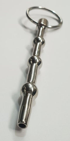 Hells Couture Triple Orb Cum Thru Penis Plug Medical Grade Steel - Penis Plugs