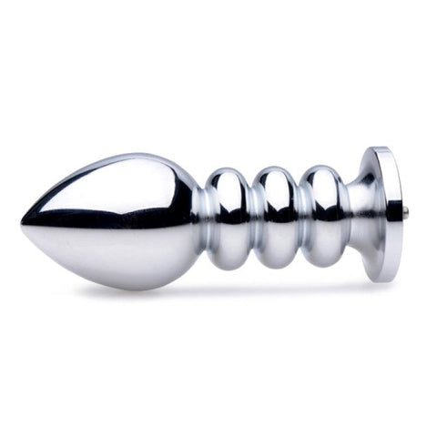 BDStyle Uni Polar E Stim Cock and Ball Strap with Ribbed Steel Anal Plug - Cock Rings
