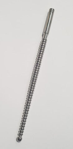 Hells Couture Urethral Ribbed Dominator Grooving Sound 179mm x 5 8mm Ribbed - Penis Plugs
