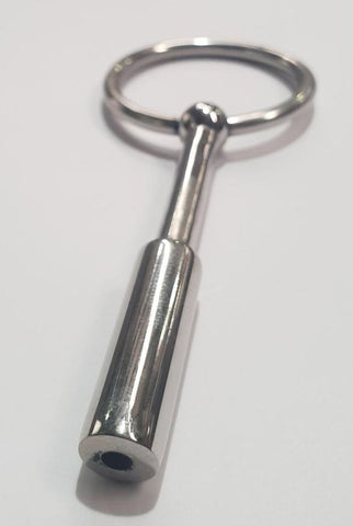 Hells Couture UTube Slender Two Stage Penis Plug with Ring Surgical Steel - Penis Plugs