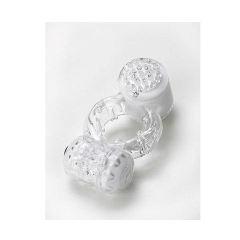 Vibratex Duet Cock Ring Clear with Dual Vibrating Motors - Cock Rings