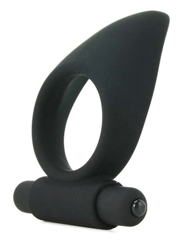 XR Brands Vibro Silicone Cock Ring with Taint Teaser Dual Stimulation - Cock Rings