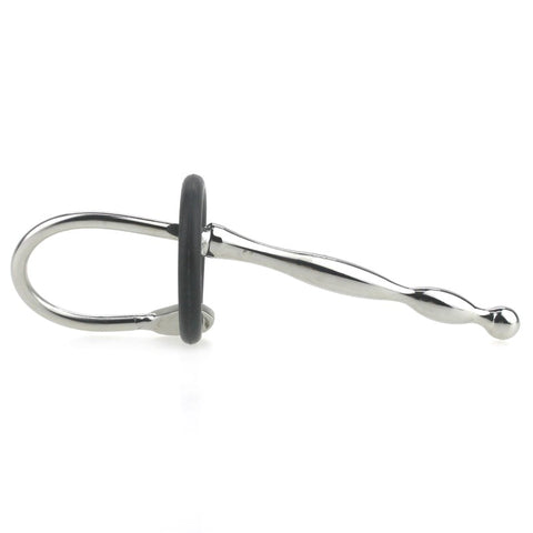 BDStyle Wavey Quatro Penis Plug With Rubber Glans Ring Steel Construction - Penis Plugs