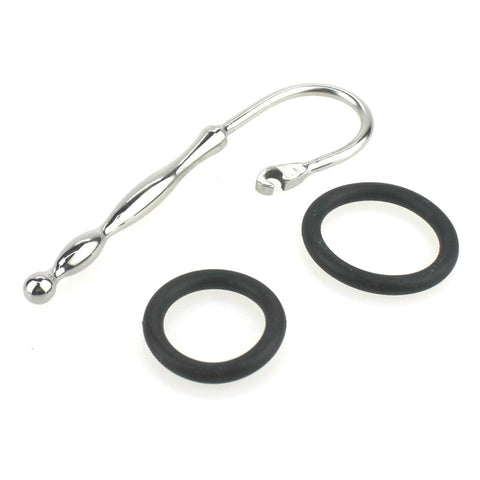 BDStyle Wavey Quatro Penis Plug With Rubber Glans Ring Steel Construction - Penis Plugs