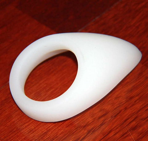 BDStyle White Silicone Tear Drop Cock Ring for Perineum Stimulation - Cock Rings