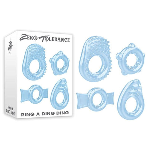 Evolved Zero Tolerance Ring A Ding Ding Cock Rings Set with 4 Textures - Cock Ring Sets