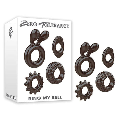 Evolved Zero Tolerance Ring My Bell 4 Piece Cock Ring Set TPE Material - Cock Ring Sets