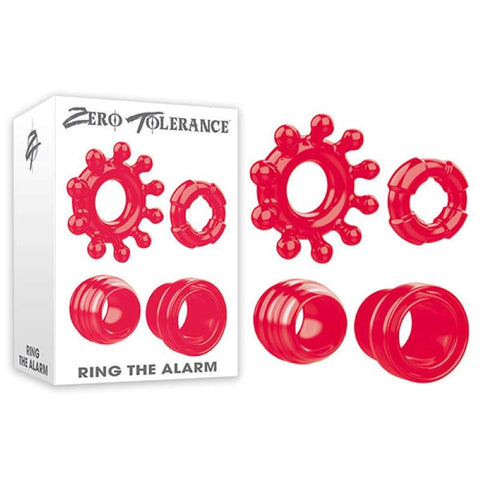 Evolved Zero Tolerance Ring The Alarm Cock Rings Set with 4 Unique Designs - Cock Ring Sets