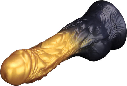 Lovetoy Aerosx Dual Density Fantasy Dildo Gold/Blue Inflatable Design - Realistic Dildos