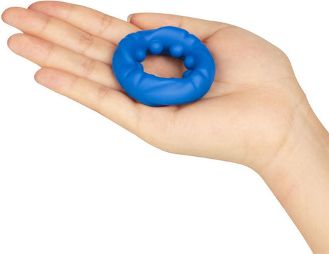 Lovetoy Pinnacle Pro Ridge Bump Stretcher Mens Cock Ring Blue Premium Silicone - Stretchy Cock Rings