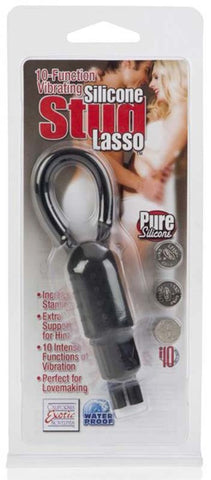 California Exotics 10 Function Vibrating Silicone Stud Lasso Cock Ring - Cock Rings