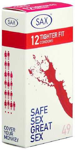 Sax 12 Tighter Fit Condoms Snug Secure Protection - Condoms