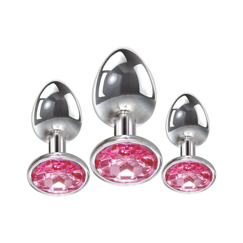Adam & Eve Pink Gem Anal Training Plug Set - Butt Plugs