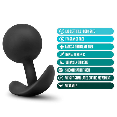 Anal Adventures Platinum Vibra Plug - Black - Butt Plugs
