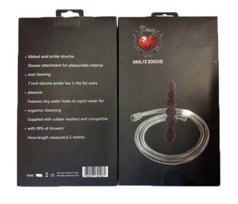 Desir Analyz Douche 7 Inch Ribbed Probe with Shower Connection - Anal Cleansing