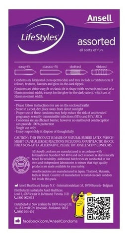 Ansell Assorted Condoms Essential Cock Gear Mixed Variety Pack - Condoms