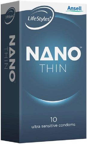 Ansell Lifestyles Nano Thins 10 Pack Ultra Thin Condoms - Condoms