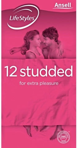 Ansell LifeStyles Studded 12 pack Textured Condoms for Enhanced Pleasure - Condoms