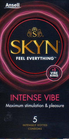 Ansell Skyn Intense Vibe Condoms with Built in Vibrating Ring - Condoms