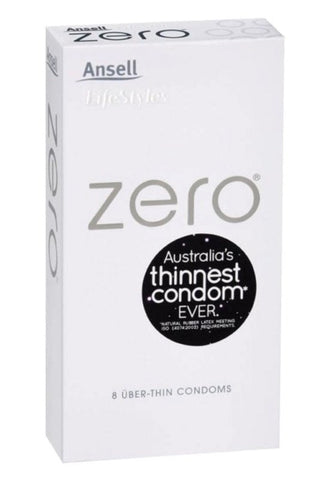 Ansell Zero Uber Thin Condoms 8 Pack With Hang Tab for Maximum Sensation - Condoms