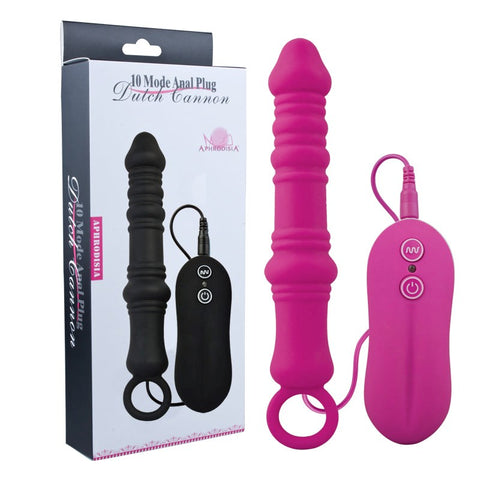 Aphrodisia Dutch Cannon Vibrating Anal Plug Pink - Butt Plugs