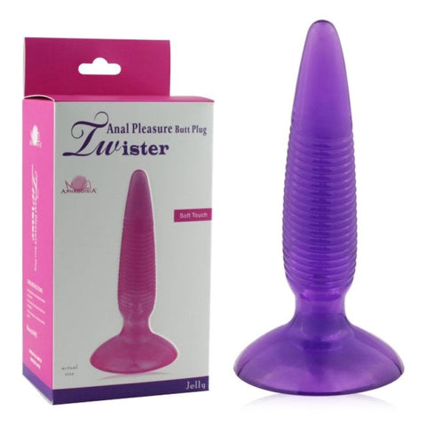 Aphrodisia Twister Vibrating Butt Plug Purple - Butt Plugs