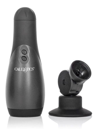 Apollo Power Vibrating Male Stroker Black - Masturbators and Strokers