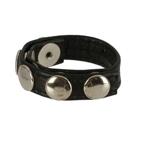 California Exotics Ares Leather Multi Snap Cock Ring - Cock Rings