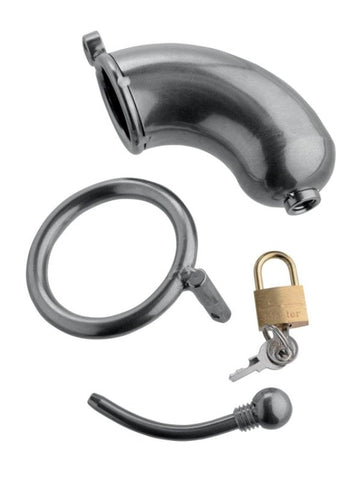 Armor Chastity Cage with Removable Urethral Insert - Penis Plugs