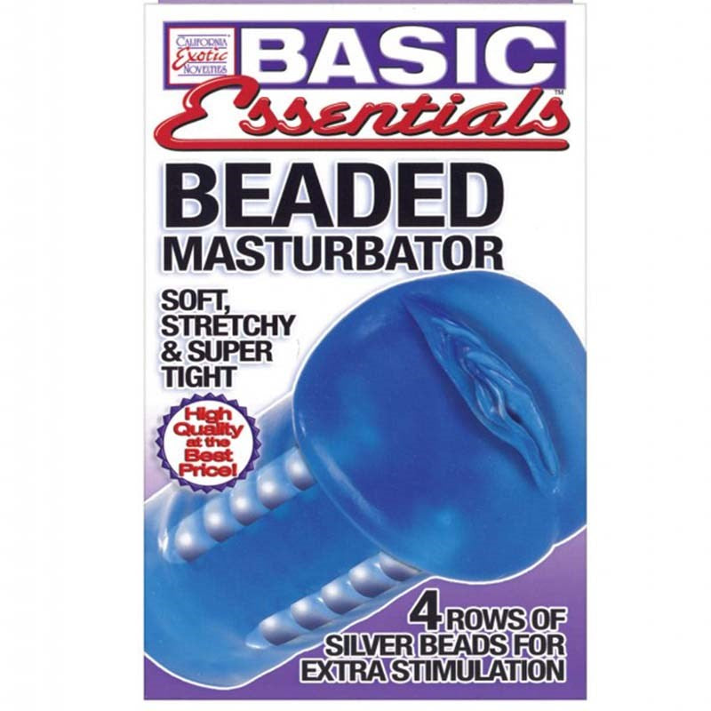 Basic Essentials Beaded Masturbator For Edging Control - - Masturbators and Strokers