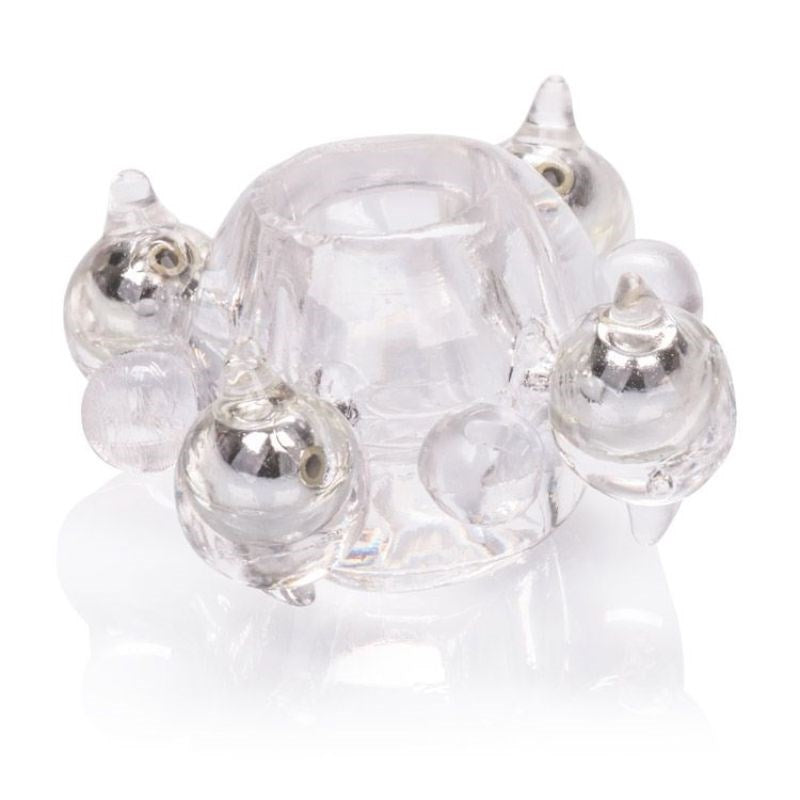 Basic Essentials Enhancer Ring with Beads - - Stretchy Cock Rings
