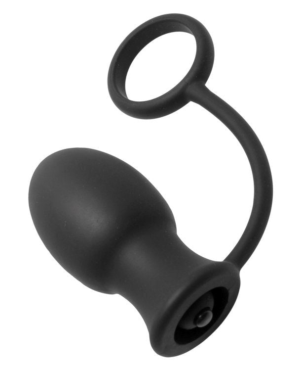 Bomber Vibrating Silicone Butt Plug With Cock Ring - - Anal Vibrators