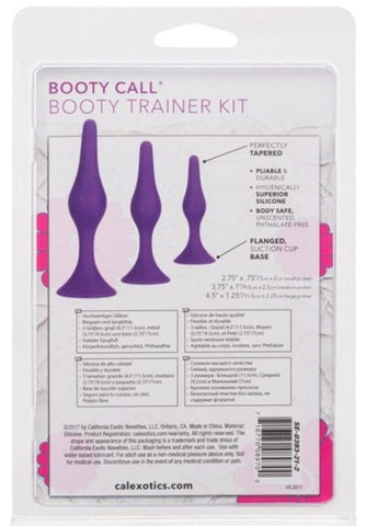 Booty Call Booty Silicone Anal Trainer Kit Purple - Butt Plugs
