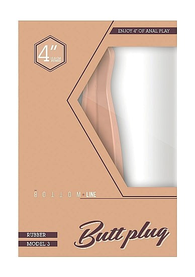 Bottom Line Rubber Butt Plug Flesh Model 3 4 inch - - Butt Plugs