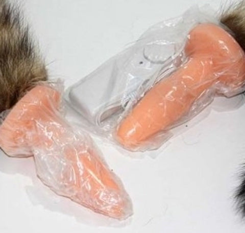 Brown Faux Fox Tail Vibrating Anal Plug - Butt Plugs