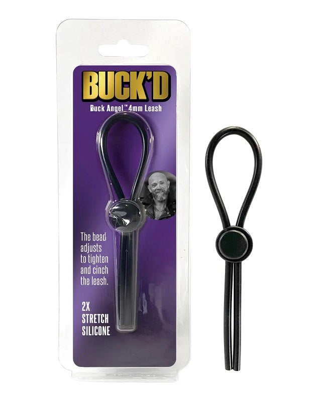 Buck'd 4mm Cock Leash Get Harder Today - - Cock Rings