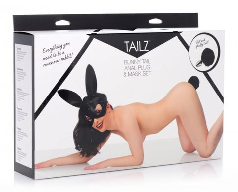 Bunny Tail Anal Plug and Mask Set - Butt Plugs