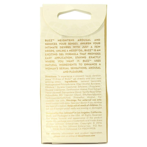 Doc Johnson Buzz Liquid Vibrator Gel Natural Tingling Arousal - Delay and Excite Sprays